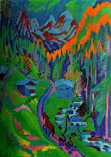 Sertigweg Im Sommer Oil Painting by Ernst Ludwig Kirchner