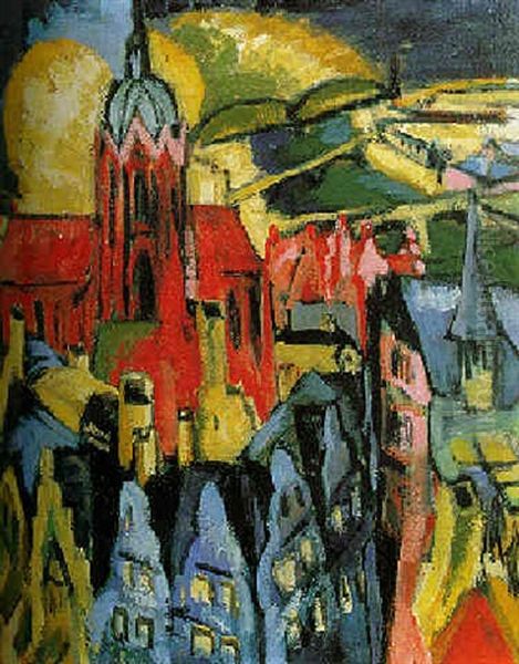 Frankfurter Dom Oil Painting by Ernst Ludwig Kirchner