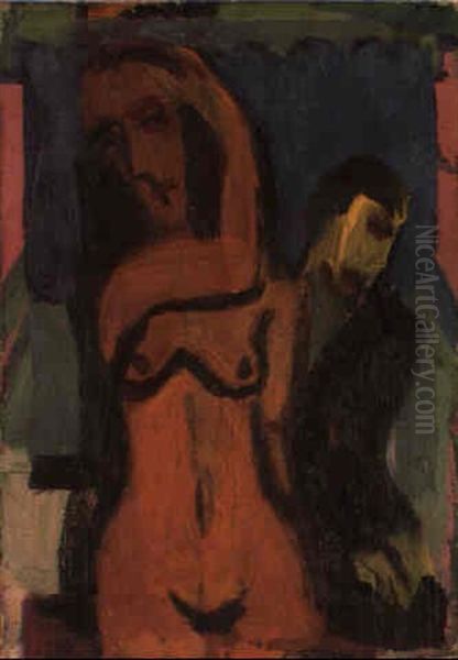 Weiblicher Akt Mit Mannlicher Figur Oil Painting by Ernst Ludwig Kirchner