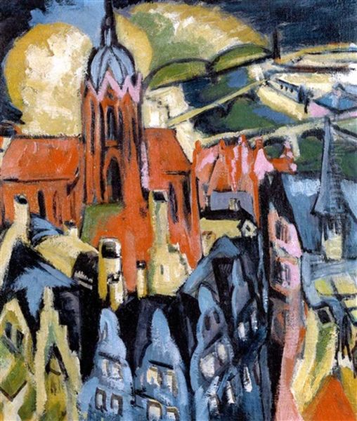 Frankfurter Dom Oil Painting by Ernst Ludwig Kirchner