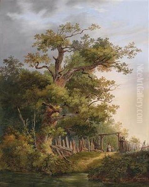 Ruralscene Oil Painting by Anton Bayer