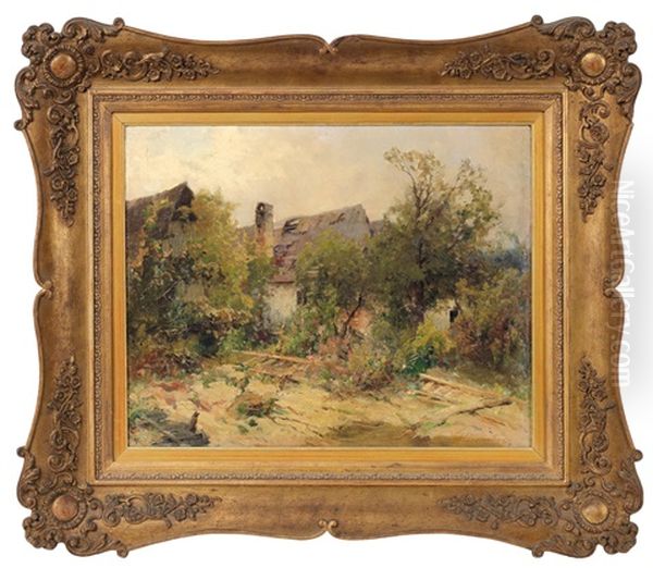 Landschaft Mit Bauernhaus Oil Painting by Ernestine Von Kirchsberg