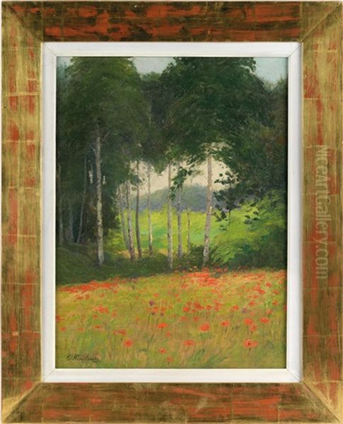 Mohnblumenwiese Oil Painting by Ernestine Von Kirchsberg