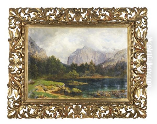 Flusslandschaft Oil Painting by Ernestine Von Kirchsberg