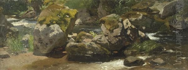 Waldbach Oil Painting by Ernestine Von Kirchsberg