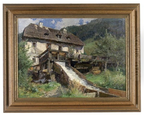 Alte Muhle In Trieben/obersteiermark Oil Painting by Ernestine Von Kirchsberg