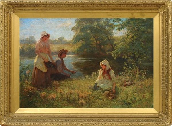 Tranquil Day By The Water Oil Painting by Joseph Kirkpatrick