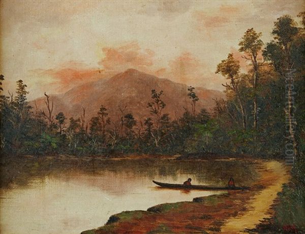 Bush Cove, King Country Oil Painting by Henry William Kirkwood