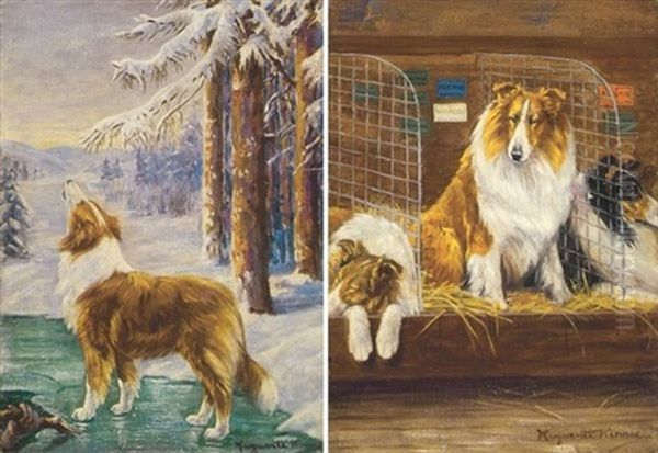 Winner At The Dog Show (+ In A Snowy Landscape; 2 Bk Illus. For The Heart Of A Dog By Albert Payson Terhune) Oil Painting by Marguerite Kirmse