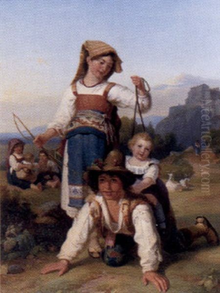 Min Favoritponny Oil Painting by Johann Baptist Kirner