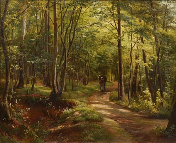 In The Forest Oil Painting by Alois Kirnig