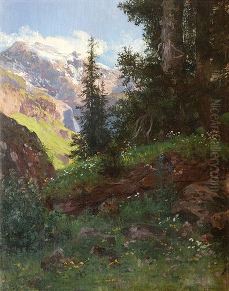 Alpine Oil Painting by Alois Kirnig