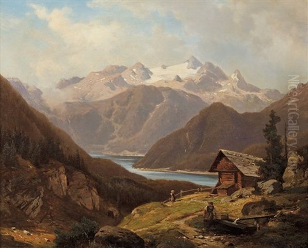 Alpska Krajina Oil Painting by Alois Kirnig