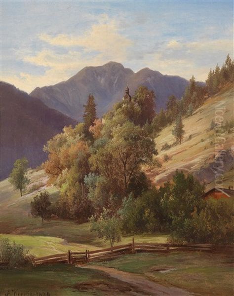 Blick Auf Das Ramsaukircherl Bei Berchtesgaden by Alois Kirnig