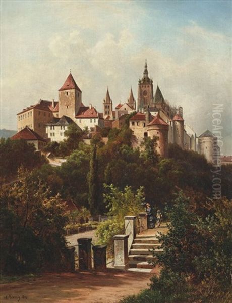 Blick Auf Die Prager Burg Oil Painting by Alois Kirnig