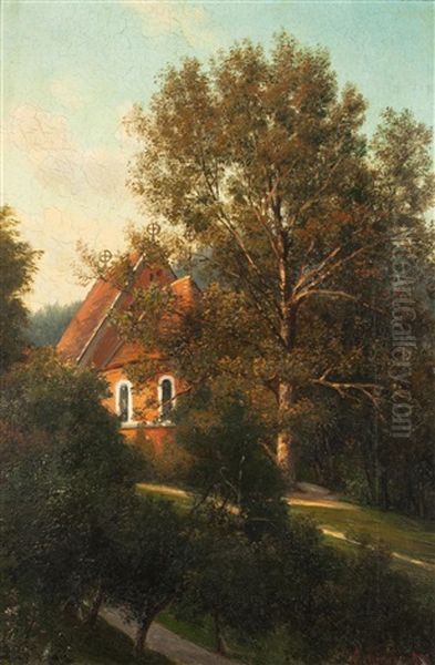 Anglikanische Kirche In Marienbad Oil Painting by Alois Kirnig