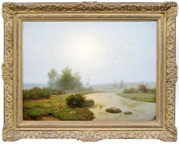 Flusslandschaft Im Nebel Oil Painting by Adolf Kirstein