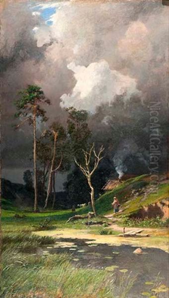 Herannahendes Gewitter Oil Painting by Aleksandr Aleksandrovich Kiselev