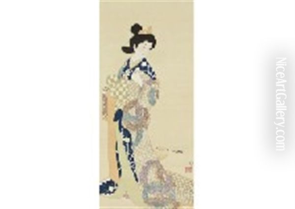 Divine Art Of Master Craftsman Oil Painting by Tsunetomi Kitano