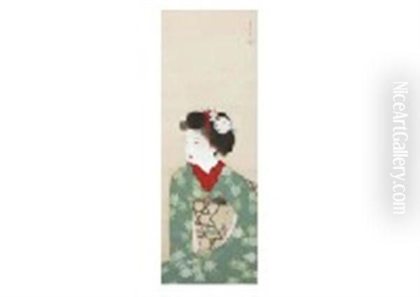 Maiko Oil Painting by Tsunetomi Kitano