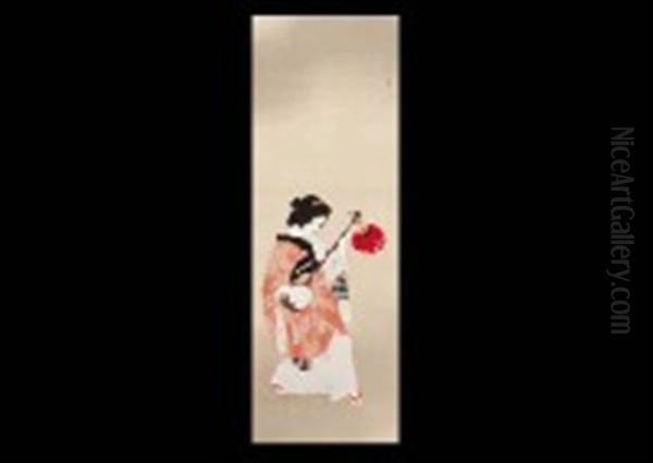 Awa Dance Oil Painting by Tsunetomi Kitano