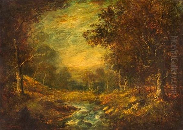 Forest Landscape Oil Painting by Hudson Mindell Kitchell