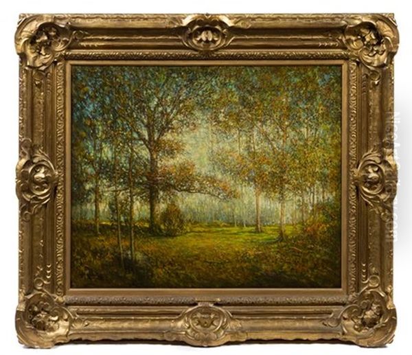 Untitled (forest Scene) Oil Painting by Hudson Mindell Kitchell