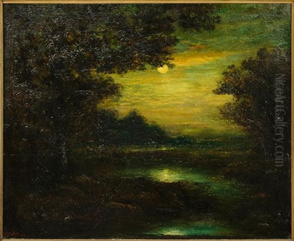 Moonlight Oil Painting by Hudson Mindell Kitchell