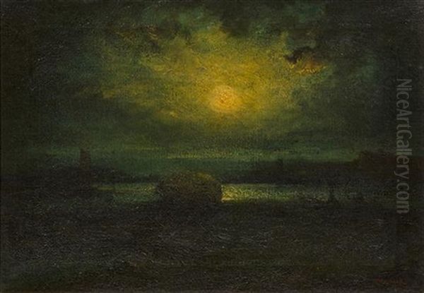 Moonlit Night Oil Painting by Hudson Mindell Kitchell