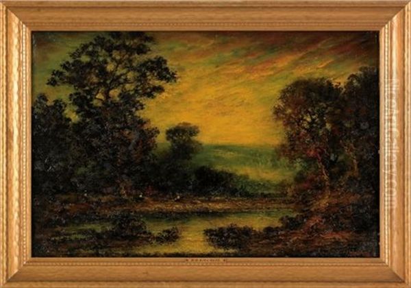 Nocturnal Landscape Oil Painting by Hudson Mindell Kitchell