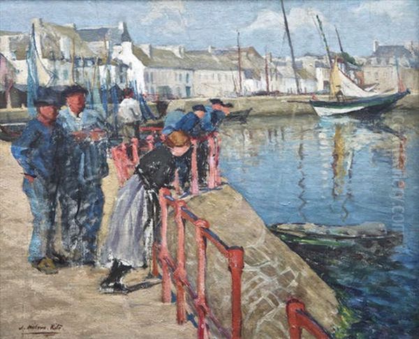 The Pier, Concarneau Oil Painting by Joseph Milner Kite