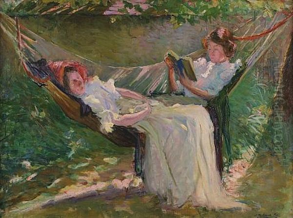 In The Hammock Oil Painting by Joseph Milner Kite