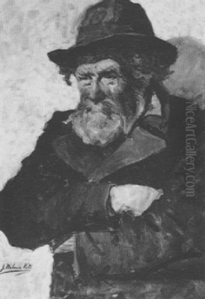 Portrait Of An Old Man Oil Painting by Joseph Milner Kite