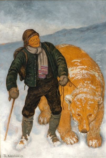 The Big Cat At Dovre Oil Painting by Theodor Kittelsen