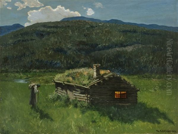 Langebraata Oil Painting by Theodor Kittelsen