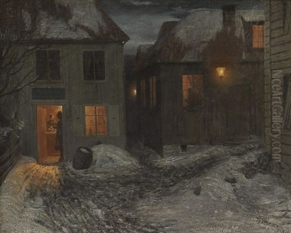 Smabyinterior, Kragero Oil Painting by Theodor Kittelsen