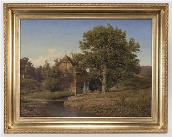 Untitled (watermill) Oil Painting by Anton Edvard Kjeldrup