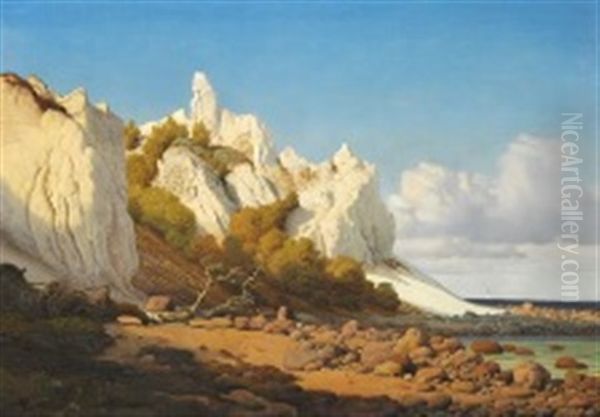 View Of The Cliffs Of Mon by Anton Edvard Kjeldrup