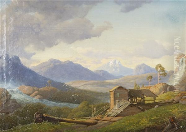 Landscape Oil Painting by Anton Edvard Kjeldrup