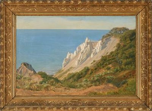 View From The Cliffs Of Mon, Denmark Oil Painting by Anton Edvard Kjeldrup