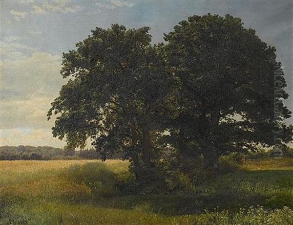 The Old Oak, West Belmont Oil Painting by Anton Edvard Kjeldrup