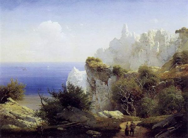 Parti Fra Moens Klint Oil Painting by Anton Edvard Kjeldrup