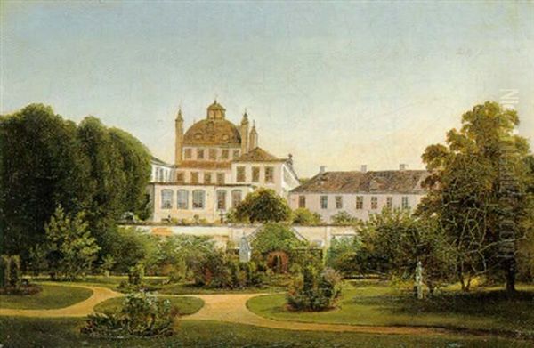 Fra Haven Ved Fredensborg Slot Oil Painting by Anton Edvard Kjeldrup