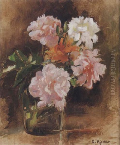 Stilleben Med Blommor Oil Painting by Esther Kjerner