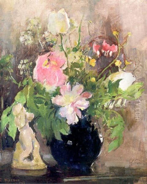 Stilleben Med Blommor Oil Painting by Esther Kjerner