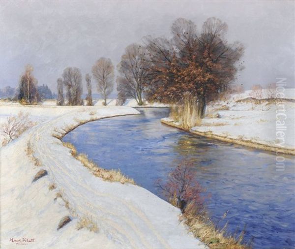 Wintersonne An Der Wurm Oil Painting by Hans (Johann) Klatt