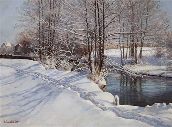 Wintersonne An Der Wurm Oil Painting by Hans (Johann) Klatt