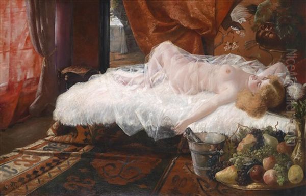 Nach Dem Ball Oil Painting by Franz Georg Kleber