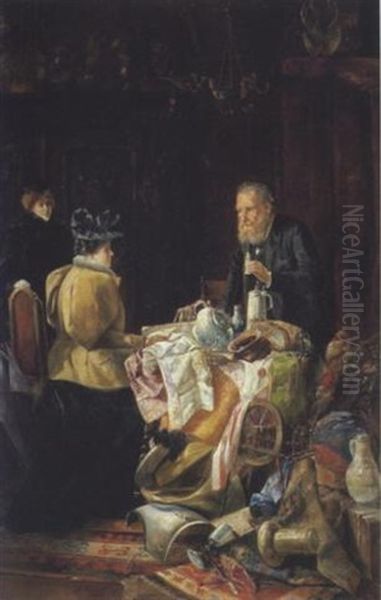 Betrachtung Der Kunstschatze Oil Painting by Franz Georg Kleber