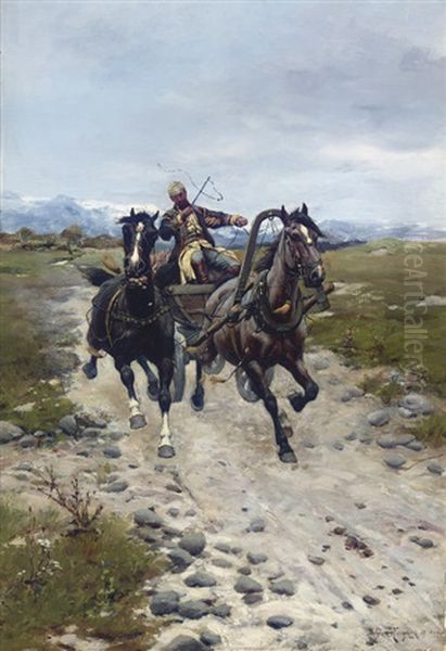 On The Move Oil Painting by Bohdan von Kleczynski